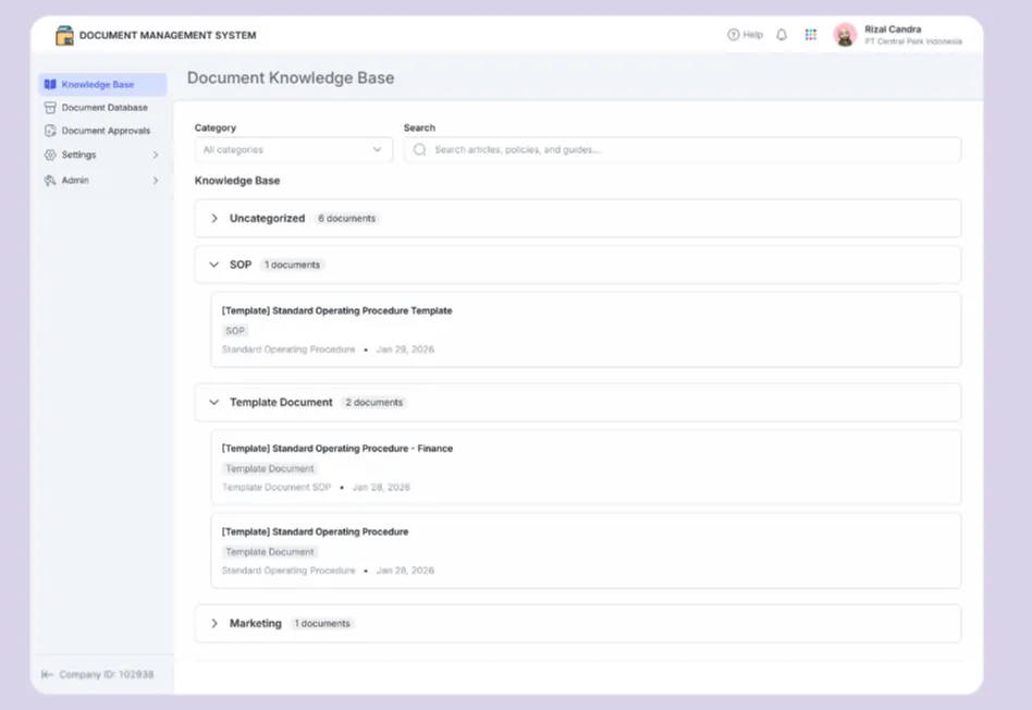 document management system mekari officeless