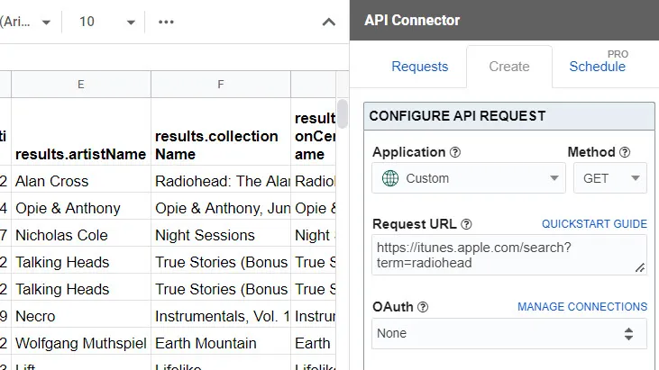 Mixed Analytics Google Sheets API Connector