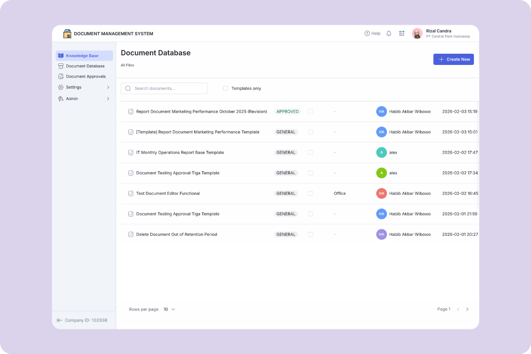 document management system mekari officeless